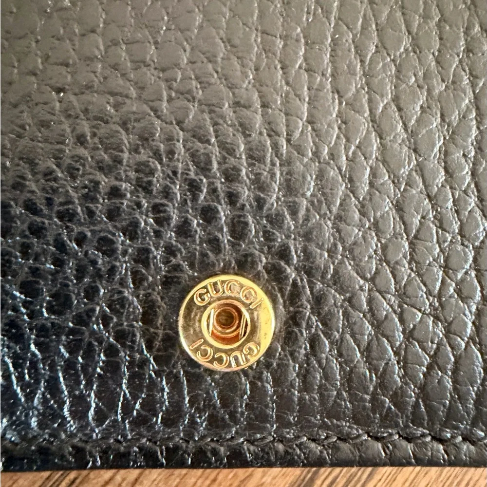 Gucci GG Marmont card case wallet black leather with gold hardware - Picture 12 of 16